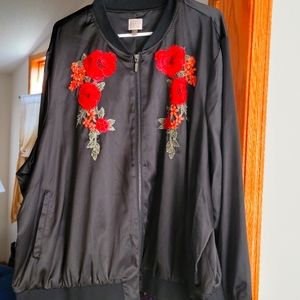 Jacket- satin with embroidery. Women's plus 3X